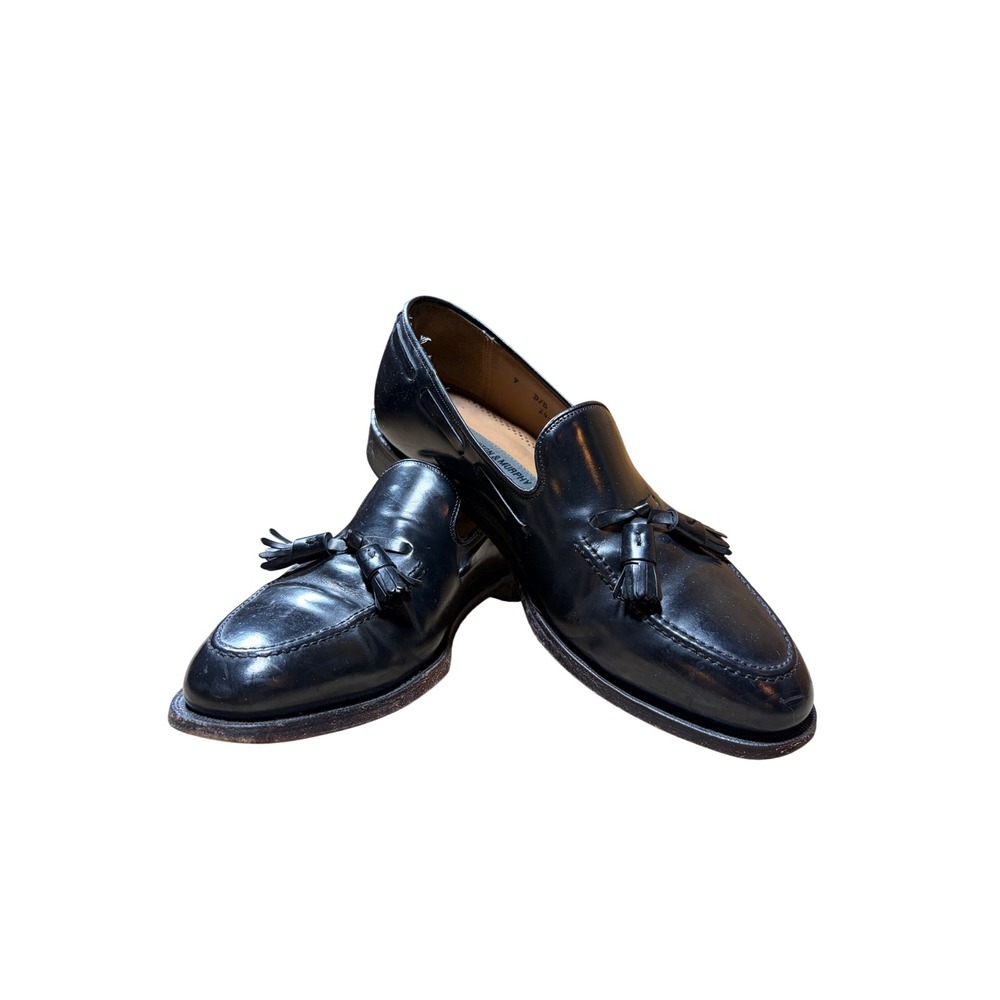 Johnston & Murphy Mens Black Leather Tassel Loafers Dress Shoes 9 D/B 24-93610